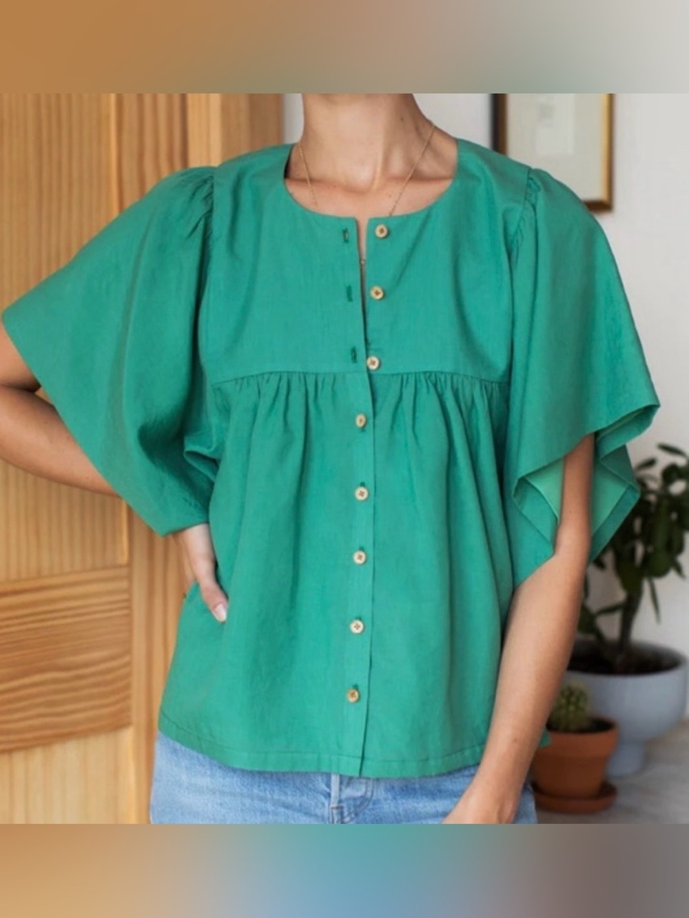 Emerson Fry Marion Button Blouse L